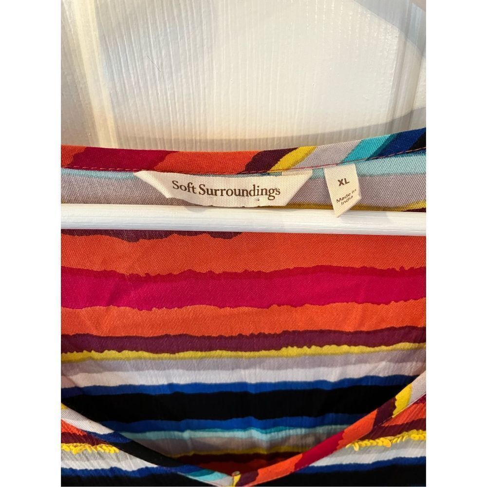 Soft Surroundings Multi Stripe Sequin Top Sz Xl E… - image 4